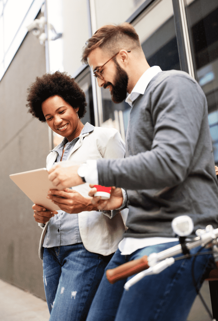 Agent casual explaining insurance plan to a client